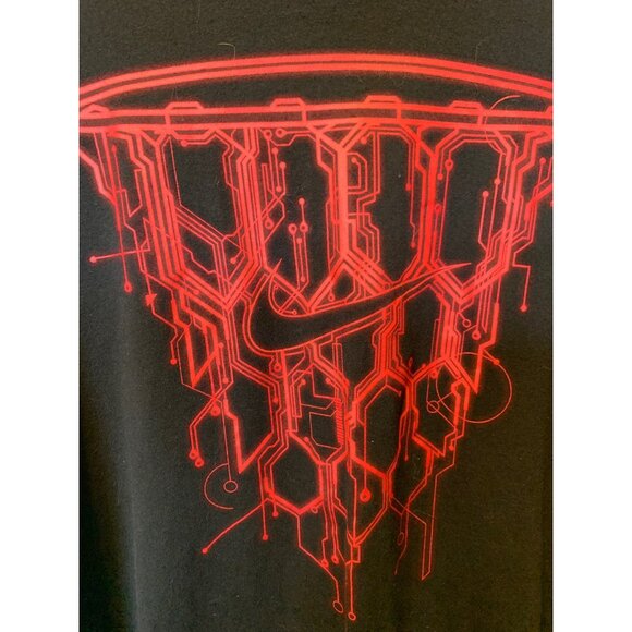 Black Nike Basketball T-Shirt with Red Hoop Graphics sz 2X - Picture 2 of 6